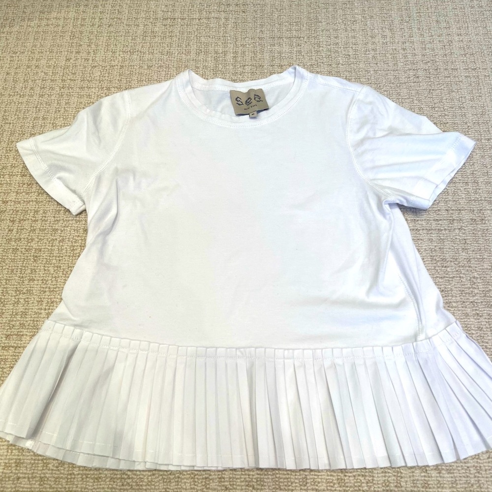 Sea T-shirt with pleated hem detail, size XS